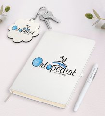 Kişiye Özel Ortopedist Beyaz Defter Kalem ve Anahtarlık Hediye Seti-1