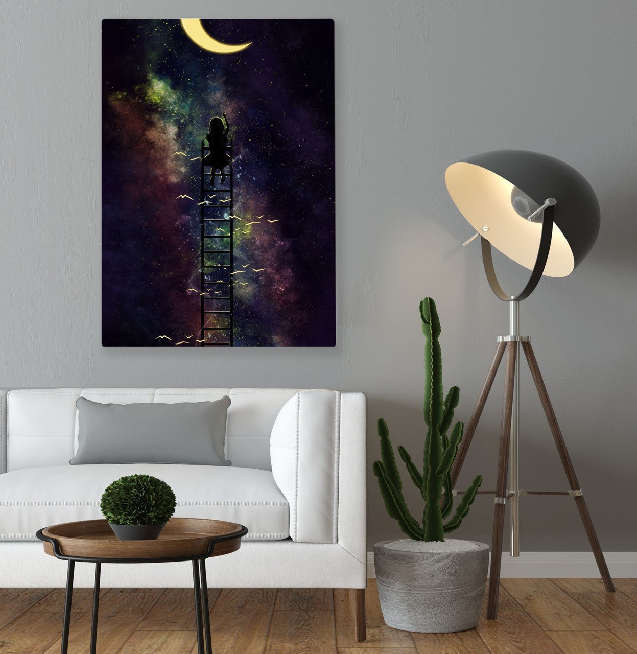 BK Home Hayallere Yolculuk Yapan Kız Tasarımlı Kanvas Tablo 70x100cm