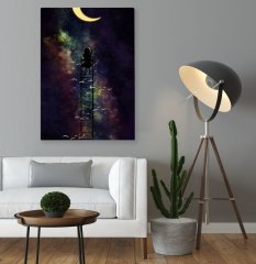BK Home Hayallere Yolculuk Yapan Kız Tasarımlı Kanvas Tablo 70x100cm