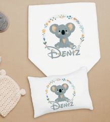 BK Kids Kişiye Özel İsimli Bebek Battaniye ve Yastık Hediye Seti, Yeni Doğan Bebek Hediyesi, Bebek Uyku Seti-29