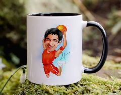 Bk Gift Kişiye Özel Basketbol Karikatürlü Siyah Kupa Bardak-4, Sevgiliye Hediye, Arkadaşa Hediye