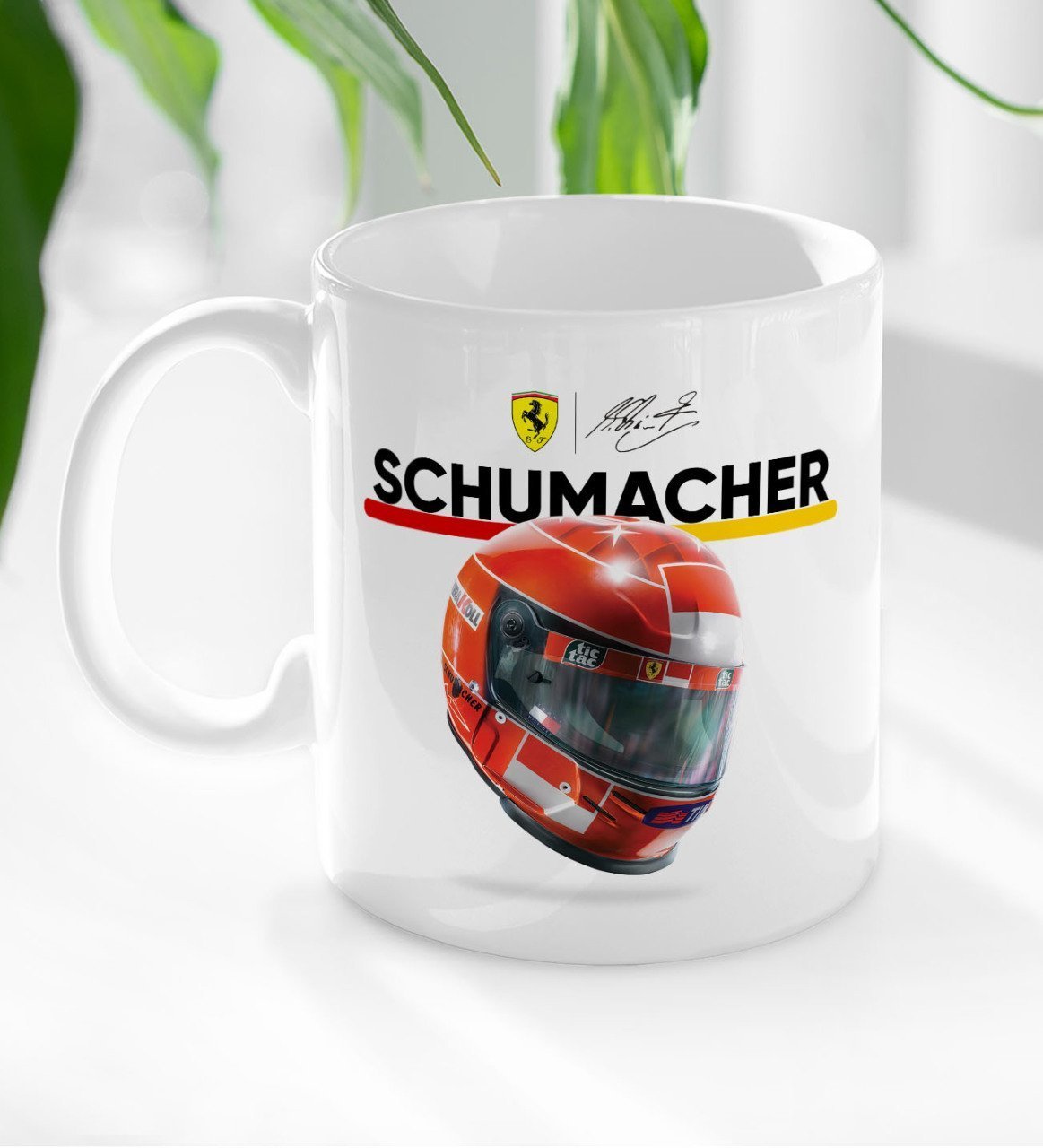 BK Gift F1 Schumacher Tasarımlı Beyaz Kupa Bardak-1