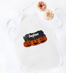 Kişiye Özel Happy Halloween Tasarımlı Beyaz Mutfak Önlüğü-19