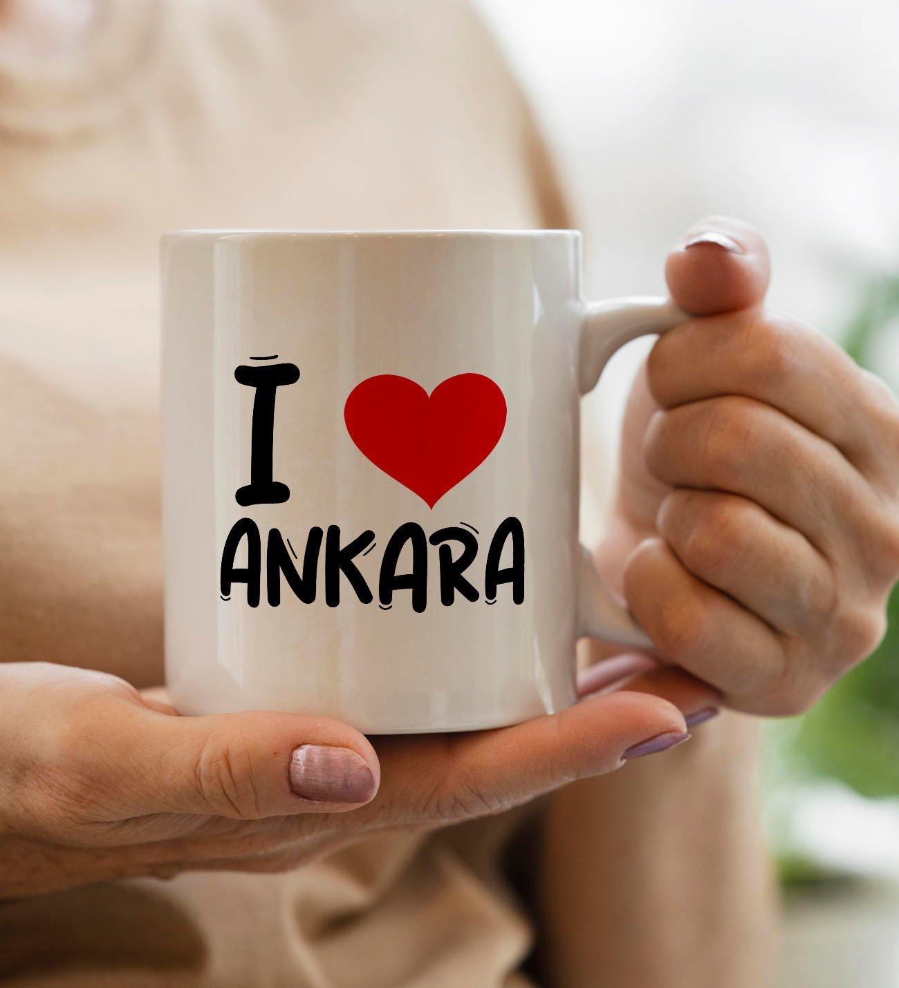 BK Gift I Love Ankara Tasarımlı Beyaz Kupa Bardak