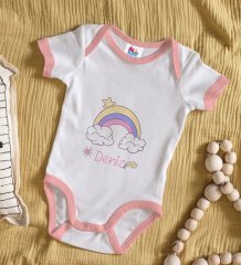 BK Kids Kişiye Özel Pembe Bebek Body Zıbın - Model 159