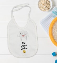 BK Kids İlk Dişim Çıktı Tasarımlı Bebek Mama Önlüğü - Model 1