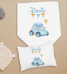 BK Kids Kişiye Özel İsimli Bebek Battaniye ve Yastık Hediye Seti, Yeni Doğan Bebek Hediyesi, Bebek Uyku Seti-28