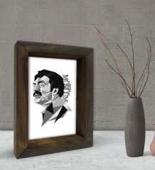 BK Gift Müslüm Baba Tasarımlı Dekoratif Doğal Masif Ahşap Çerçeve 15x20cm-4