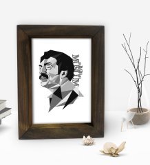 BK Gift Müslüm Baba Tasarımlı Dekoratif Doğal Masif Ahşap Çerçeve 15x20cm-4