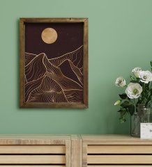 BK Gift Otel Odası Konseptli Doğal Masif Ahşap Çerçeveli Tablo 45x65cm-113