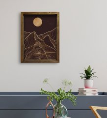 BK Gift Otel Odası Konseptli Doğal Masif Ahşap Çerçeveli Tablo 45x65cm-113