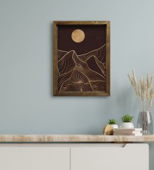 BK Gift Otel Odası Konseptli Doğal Masif Ahşap Çerçeveli Tablo 45x65cm-113