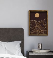 BK Gift Otel Odası Konseptli Doğal Masif Ahşap Çerçeveli Tablo 45x65cm-113
