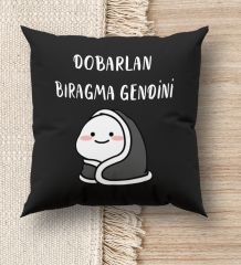 BK Gift Esprili Premium Kumaş Siyah Kırlent Yastık, Ev Hediyesi, Ev Dekorasyonu, Dekoratif Hediye-9