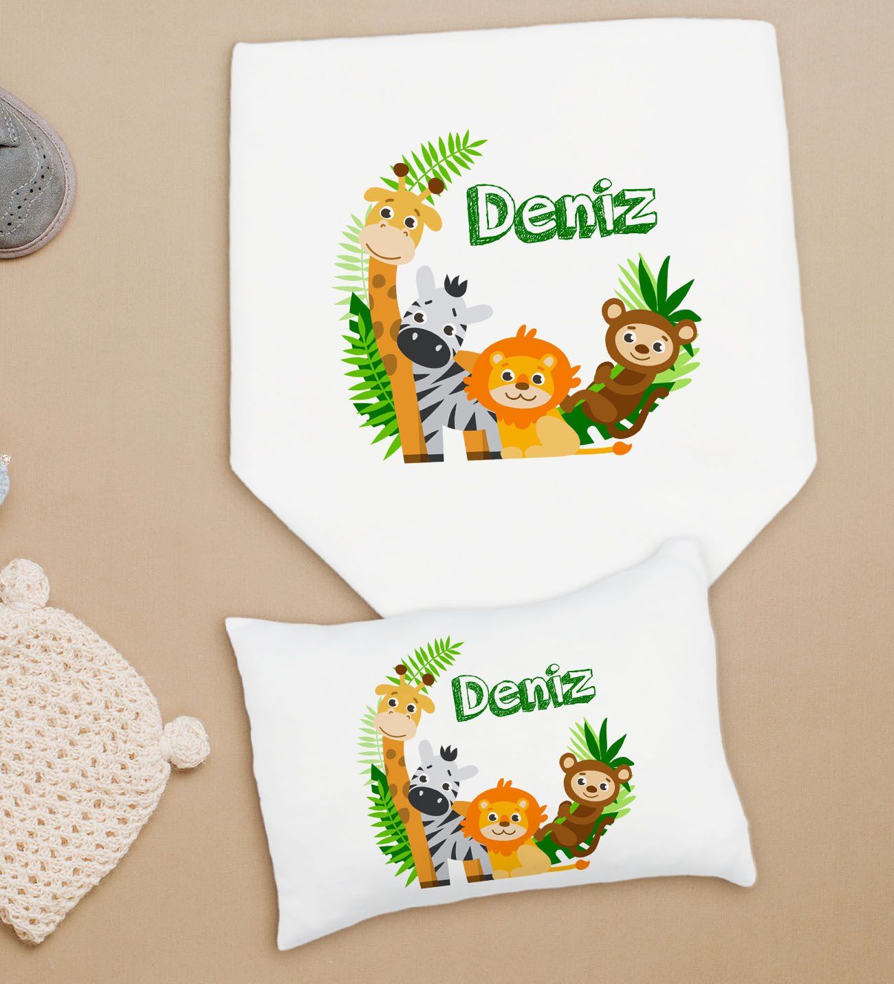 BK Kids Kişiye Özel İsimli Bebek Battaniye ve Yastık Hediye Seti, Yeni Doğan Bebek Hediyesi, Bebek Uyku Seti-27