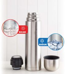 Kişiye Özel 5750 Siyah Deri Çantalı Seyahat Termosu 750ml
