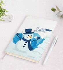 Kişiye Özel İsimli Yılbaşı Mutlu Yıllar Beyaz Defter ve Kalem Hediye Seti-21