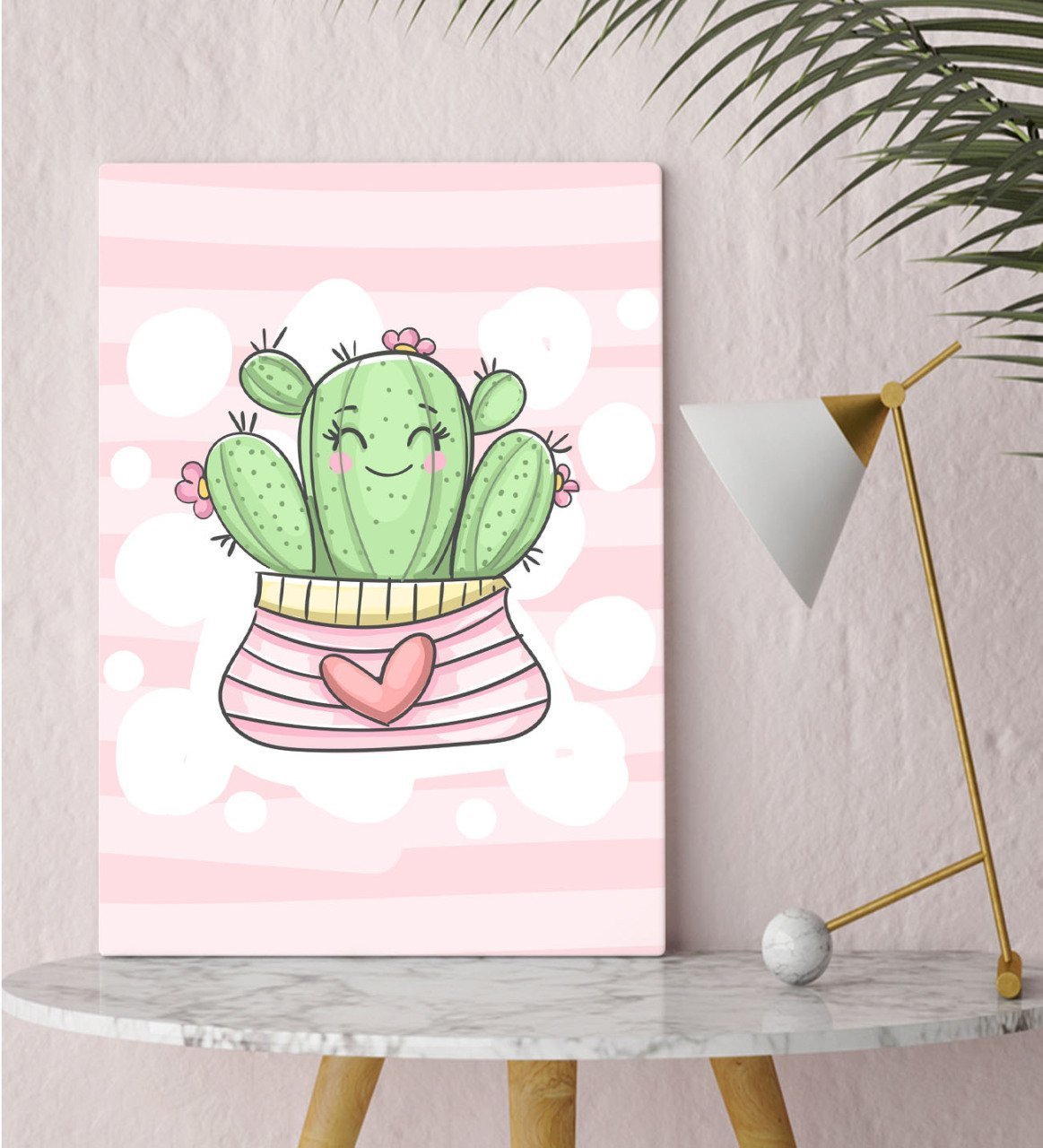 BK Gift Kaktüs Tasarımlı Kanvas Tablo 30x50cm-2