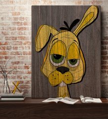 BK Home Drunken Rabbit - Yellow Tasarımlı Kanvas Tablo 70x100cm-1