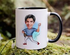 Bk Gift Kişiye Özel Beyzbol Karikatürlü Siyah Kupa Bardak-15, Sevgiliye Hediye, Arkadaşa Hediye