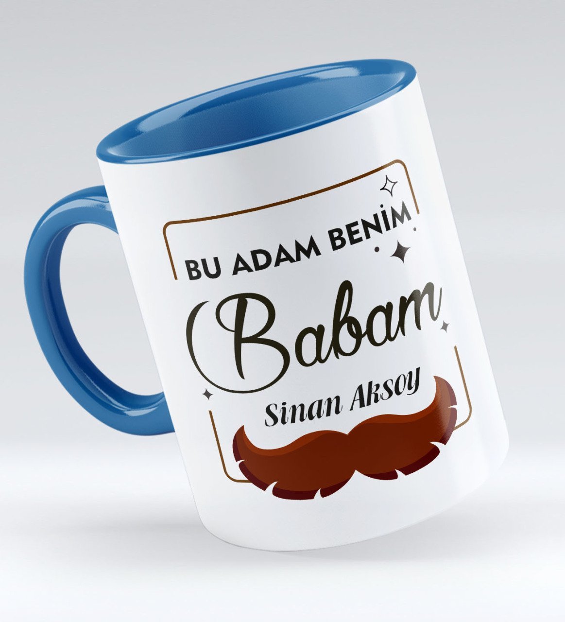 Kişiye Özel Bu Adam Benim Babam Tasarımlı Mavi Kupa Bardak - Model 1