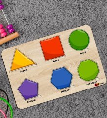 BK Toys Çocuklar İçin 2’li Ahşap Figürlü Eğitici-Öğretici Yapboz Puzzle-1