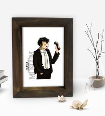 BK Gift Müslüm Baba Tasarımlı Dekoratif Doğal Masif Ahşap Çerçeve 15x20cm-2