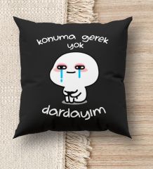BK Gift Esprili Premium Kumaş Siyah Kırlent Yastık, Ev Hediyesi, Ev Dekorasyonu, Dekoratif Hediye-7