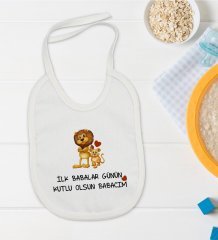 BK Kids İlk Babalar Günü Tasarımlı Bebek Mama Önlüğü - Model 3