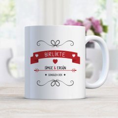 Kişiye Özel Beyaz Kupa Bardak (Sevgililer Günü Temalı-46)