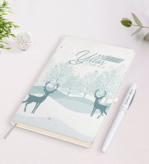 Kişiye Özel İsimli Yılbaşı Mutlu Yıllar Beyaz Defter ve Kalem Hediye Seti-20