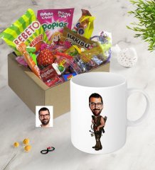 Kişiye Özel Bay Okçu Karikatürlü Nostaljik Lezzetler Kupa Seti
