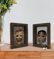 Bk Gift Dekoratif 2'li Doğal Masif Ahşap Çerçeve 15x20cm-52