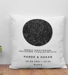 BK Gift Kişiye Özel Gökyüzü Yıldız Haritası Yastık