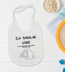 BK Kids İlk Babalar Günü Tasarımlı Bebek Mama Önlüğü - Model 2