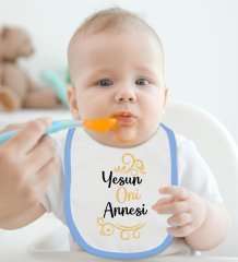 BK Kids Yesin Oni Annesi Tasarımlı Mavi Bebek Mama Önlüğü