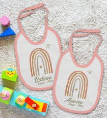 BK Kids Kişiye Özel Anne ve Baba Tasarımlı 2’li Pembe Mama Önlüğü-1