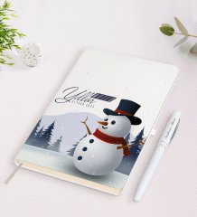 Kişiye Özel İsimli Yılbaşı Mutlu Yıllar Beyaz Defter ve Kalem Hediye Seti-19