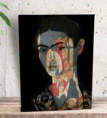 BK Gift Frida Kahlo Tasarımlı Dekoratif Mini Kanvas Tablo 15x20cm-1