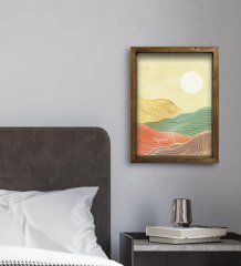 BK Gift Otel Odası Konseptli Doğal Masif Ahşap Çerçeveli Tablo 45x65cm-109