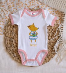 BK Kids Kişiye Özel Pembe Bebek Body Zıbın - Model 153