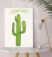 BK Gift Kaktüs Tasarımlı Kanvas Tablo 30x50cm-1