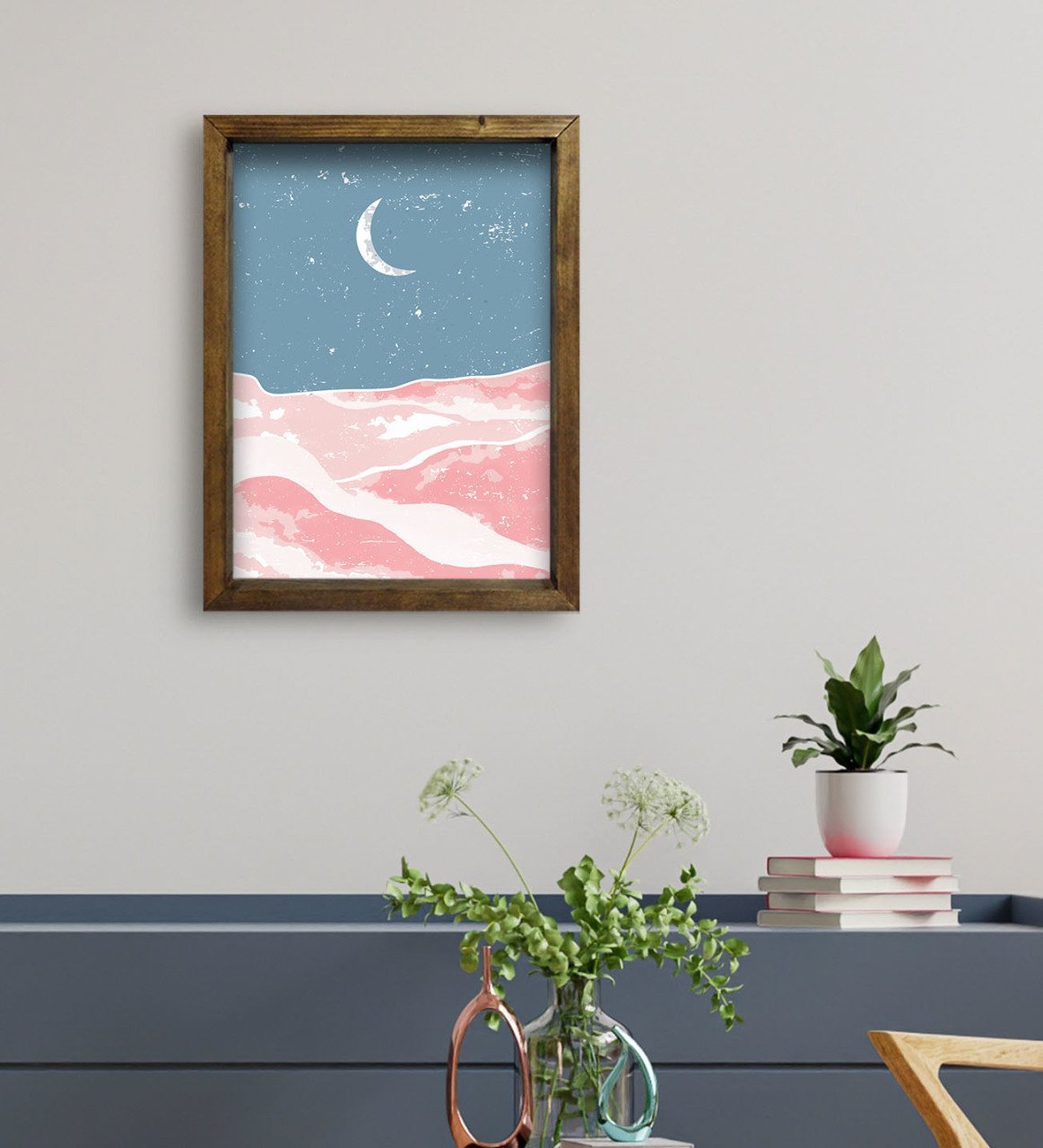 BK Gift Otel Odası Konseptli Doğal Masif Ahşap Çerçeveli Tablo 45x65cm-108
