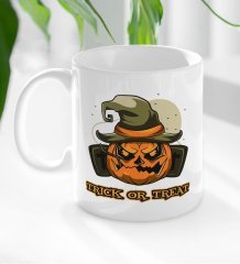 BK Gift Halloween Trick or Treat Tasarımlı Beyaz Kupa Bardak-1
