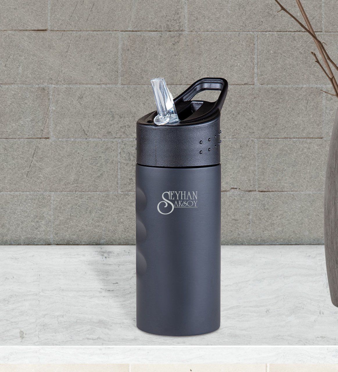 Kişiye Özel 5302 Siyah Çelik Matara 500ml