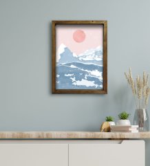 BK Gift Otel Odası Konseptli Doğal Masif Ahşap Çerçeveli Tablo 45x65cm-107