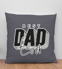 BK Gift Kişiye Özel İsimli Babalar Günü Tasarımlı Gri Kırlent Yastık-3, Babaya Hediye, Ev Dekorasyonu, Babalar Günü Hediyesi