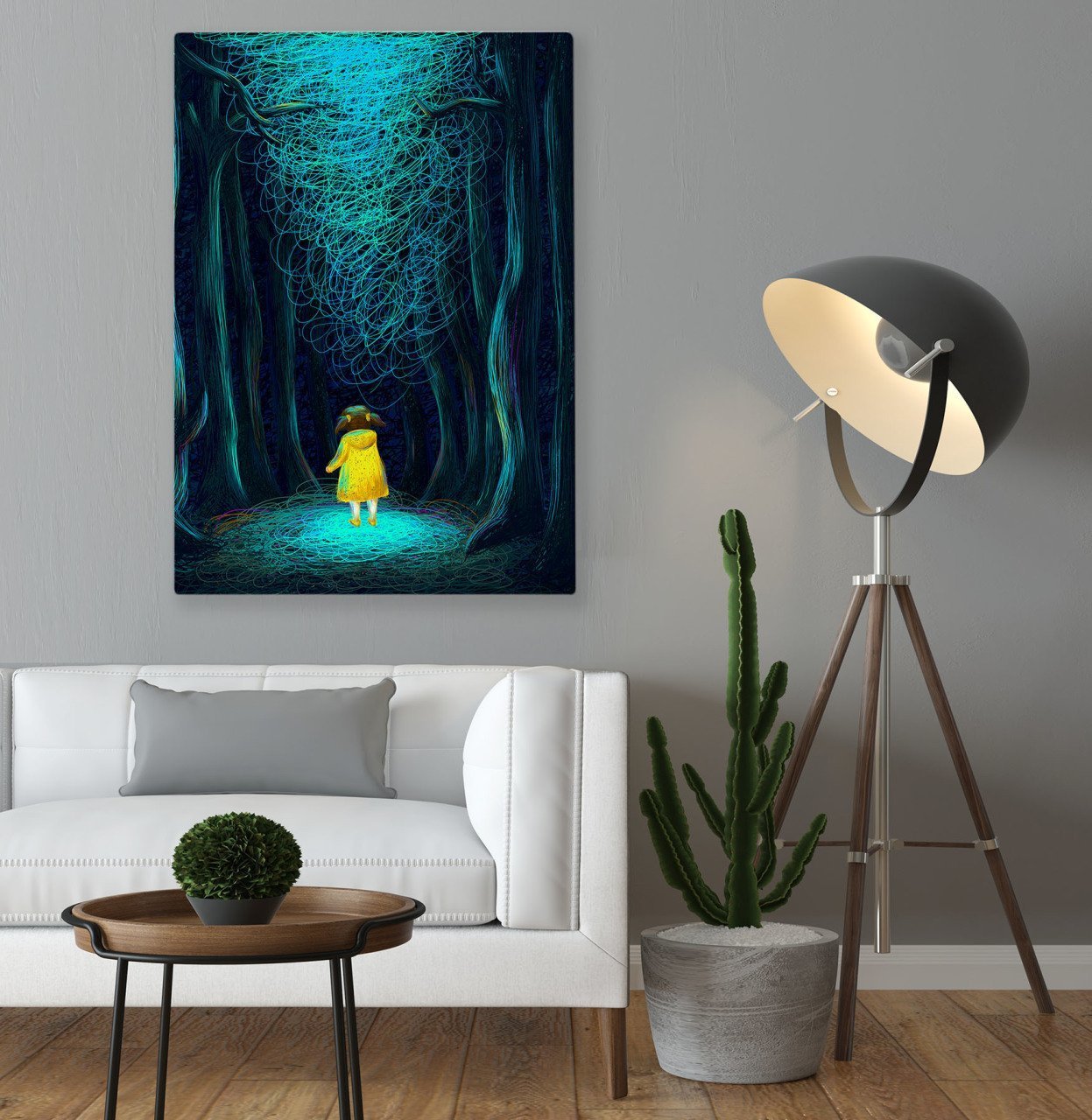 BK Home Gizemli Ormandaki Küçük Kız Tasarımlı Kanvas Tablo 70x100cm