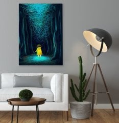 BK Home Gizemli Ormandaki Küçük Kız Tasarımlı Kanvas Tablo 70x100cm
