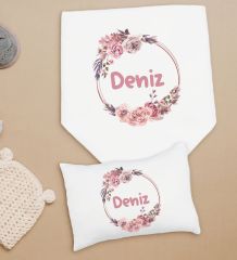 BK Kids Kişiye Özel İsimli Bebek Battaniye ve Yastık Hediye Seti, Yeni Doğan Bebek Hediyesi, Bebek Uyku Seti-21